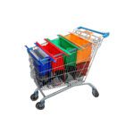 Reusable Trolley Bags for Shopping 4 Pack with Cooler Bag, Easy to Use, Foldable