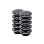 Black Base Round Container 32 oz with Lids 20 Pieces
